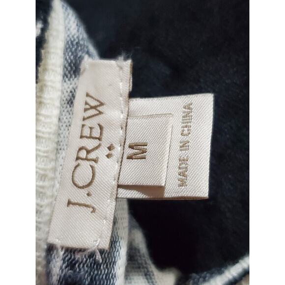 J.Crew Women Black White Floral Cotton Round Neck Long Sleeve Cardigan Sweater M - Picture 7 of 11